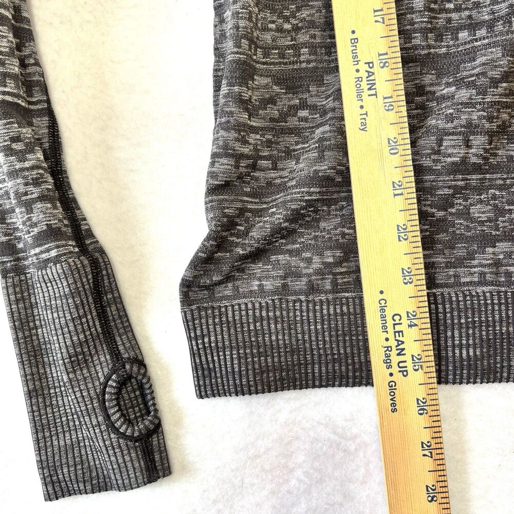 Lululemon Rest Less Pullover Top Heathered Black Colorway Thumb Holes - Picture 6 of 7